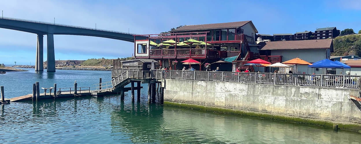  Silvers on the Wharf Restaurant and Hotel on the water in Fort Bragg CA