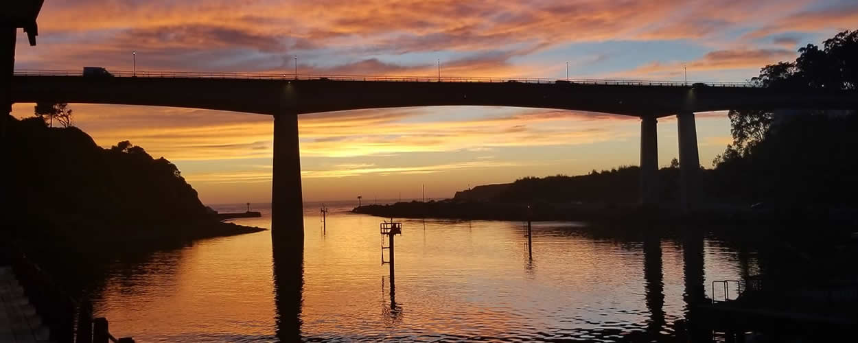 view from anchor lodge fort bragg hotel on the water